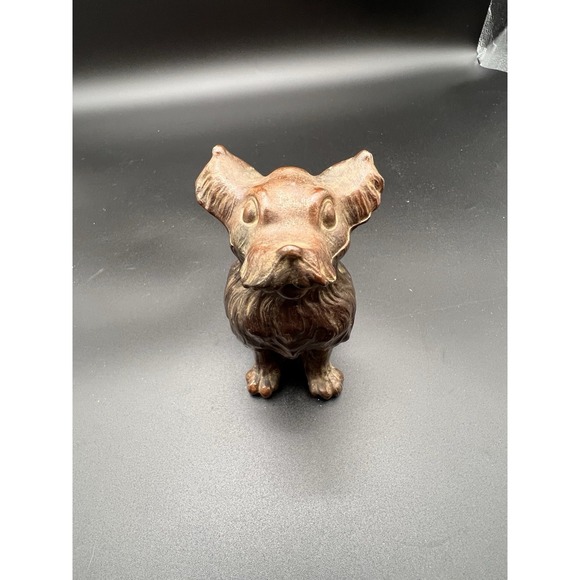Rare Unusual Three Face metal Dog 5 Inches High Collectors Item!
